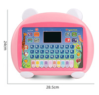 Máquina de aprendizaje de educación temprana para niños con pantalla LED en inglés de dibujos animados tableta Azul rosa para juguete infantil