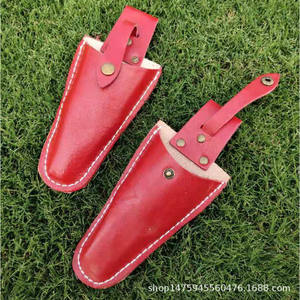 Funda de Cuero Jisen para Tijeras de Podar, 21x8.8 cm, Roja, con Forro de Piel, para Tijeras de Podar de Frutas - Product Image 4