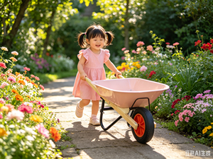 Carriola per Bambini, Resistente Carriola e Attrezzi da Giardino per Bambini, Giocattolo da Esterno per Età 3+ - Product Image 2