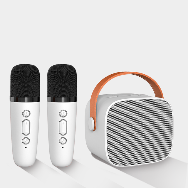 Speaker With Wireless Mic Small Bluetooth Mike Portable Sound System Karaoke Mini Microphone Machine for Kids