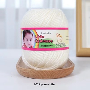 Sciarpa in filo misto lana di agnello australiano di medio spessore <span class=keywords><strong>cotone</strong></span> latte per neonati lavorato a mano e tinto per neonati - Product Image 6