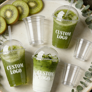 Juice 32 oz 22oz PP Round <b>Plastic</b> <b>Cup</b> <b>with</b> <b>Straw</b> <b>Lids</b> Custom Logo 90mm Diameter UV Printing - Product Image 4