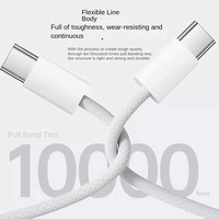 Cable USB-C de Carga Rápida PD de 60W con Trenzado de Nailon y Revestimiento de TPE, Cable de Transferencia de Datos de Carga Rápida para iPhone 17/16/15, Cámara y Computadora