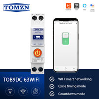 TOMZN pemutus sirkuit pintar DC WIFI, Penghitung waktu sepeda pintar Tuya 8-90v 63A sakelar catu daya 1P hitung mundur Status Relay