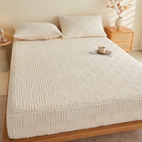 Drap-housse en taffetas jacquard solide en polyester 400TC, anti-boulochage et lavable, pour hôtels et usage domestique