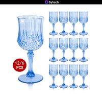 Verres à vin à pied jetables sans BPA, incassables, aspect cristal, en plastique PS, gobelet de 7 oz, fournitures pour mariages et fêtes prénuptiales, lot de 4