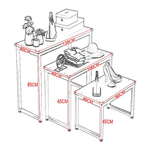 Espositore a Livelli Sfalsati per Negozi di Abbigliamento, Tessili per la Casa, Borse e Scarpe, Banco Espositivo, Scaffale per Fioristi, Isola Espositiva per Centri Commerciali - Product Image 6