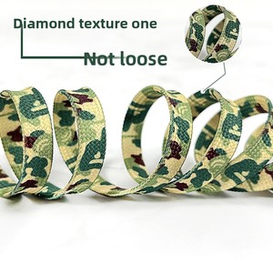 AJ1DUNK chaussures décontractées avec lacets de camouflage imprimé léopard 8mm polyester plat extérieur dentelle cordes une paire de chaussures de planche - Product Image 4