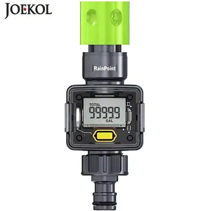 屋外ガーデンホース用デジタル水流量計 水流量と消費量を測定 クイックコネクター ブラック/グリーン 中国製 - Product Image 1