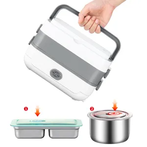 Safety Stainless Steel Lunch Box 2.0L Cook Rice 12/24V car use lunch box