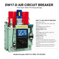 Disjoncteur d'air CHINT DW17D-1900 1000A 3P 4P Série, protection IP20 pour usage industriel et domestique, certifié CE CB, direct usine