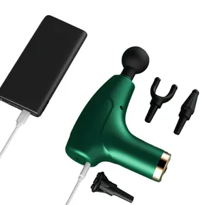 Green Mini Portable Massage Gun Metal Aluminium Masaje Gun Handheld