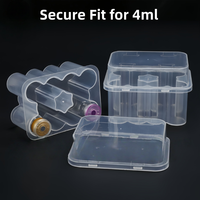 Caja de 10 viales pequeños de plástico transparente de 4 ml, sin BPA, aptos para refrigerador, para péptidos, con logotipo personalizado OEM, para exhibición minorista de marca