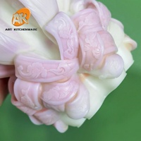 AK 3D fleur de bon augure moule en Silicone pour gâteaux grande vague colonnaire géométrique spirale savon gypse résine moule de cuisson décor à la maison