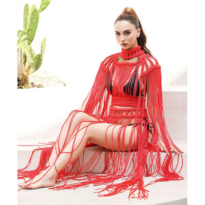 Abito 2024 da donna fatto a mano dea greca romana abito di un pezzo con nappine Sexy Design bohémien Vocation Beach Party abiti da donna - Product Image 5