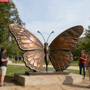 Sculpture de papillon <span class=keywords><strong>monarque</strong></span> en bronze YOUFINE, grande taille, décoration de jardin d'extérieur, statue d'art en métal grandeur nature pour parc - Product Image 5