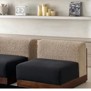 Canapé simple en bois massif, <span class=keywords><strong>fauteuil</strong></span> de loisirs minimaliste design, <span class=keywords><strong>fauteuil</strong></span> en tissu bicolore pour salon et balcon - Product Image 5