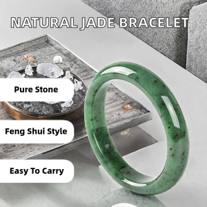 Bracelet en jade vert naturel, bijoux de poignet en pierre polie, cadeau Feng Shui pour femmes - Product Image 2