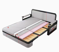 Sofá Cama Convertible Reclinable Moderno con Almacenamiento, Funda Extraíble, Estructura Metálica Plegable para Dormitorio/Comedor y Espacios Pequeños