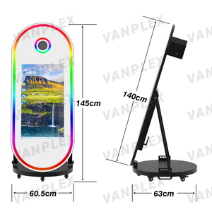 Cabina de Fotos con Espejo Mágico, 60 Pulgadas Ovalada, Pantalla Táctil de 32 Pulgadas, Impresión Instantánea, Portátil, Todo en Uno, Venta al Por Mayor - Product Image 4