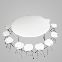 Table Pliante Ronde en Plastique de 1,80 m pour Banquets, Événements, Extérieur et Camping – Gamme Luxe
