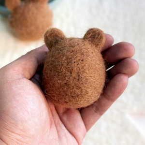 Needled <b>Wool</b> Felt <b>Brown</b> Grizzly Bear Hand Felted Tiny Educational Child Toy Fair Trade & Ethically Made - Product Image 6