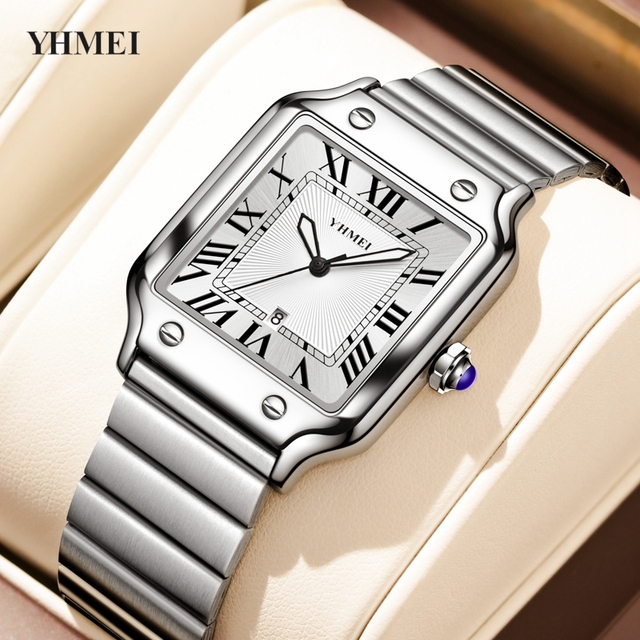 Classic Watch Quartz Movement Wristwatch Wholesale Cheap Price Watches Luxury Design Brand Quality Gift Box Pack Square Watch