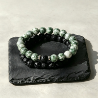 Bracelet en pierre naturelle fait main, ensemble de bracelets perlés unisexe, bracelet vintage en pierres précieuses pour femmes et hommes, perles naturelles faites à la main