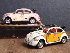 Décoration artisanale en métal, style rétro, couleur voiture Beetle en fer - Product Image 4