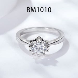 925 Sterling Silver D Color Moissanite pietra anello di fidanzamento per gli uomini delle donne - Product Image 4