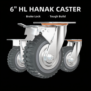 Zhuojiang Power 60kg draagvermogen <span class=keywords><strong>3</strong></span>" 4" 5" industriële zware rubberen zwenkwiel platformwagen met rem en draadbescherming - Product Image 2