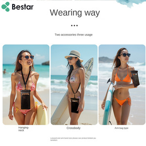 Pochette Télé<span class=keywords><strong>phone</strong></span> Étanche IPX8 Extérieure avec Fermeture Éclair, Sac Étanche Tactile Sous-Marin pour Télé<span class=keywords><strong>phone</strong></span>, Brassard et Cordon – Essentiels de Natation - Product Image 5