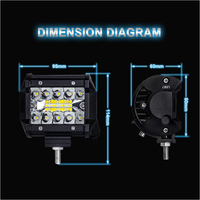Barre lumineuse LED étanche 4 pouces 60W 20 LED, faisceau spot et large, pour travail, conduite tout-terrain, bateau, voiture, tracteur, camion, UTV 12V 24V