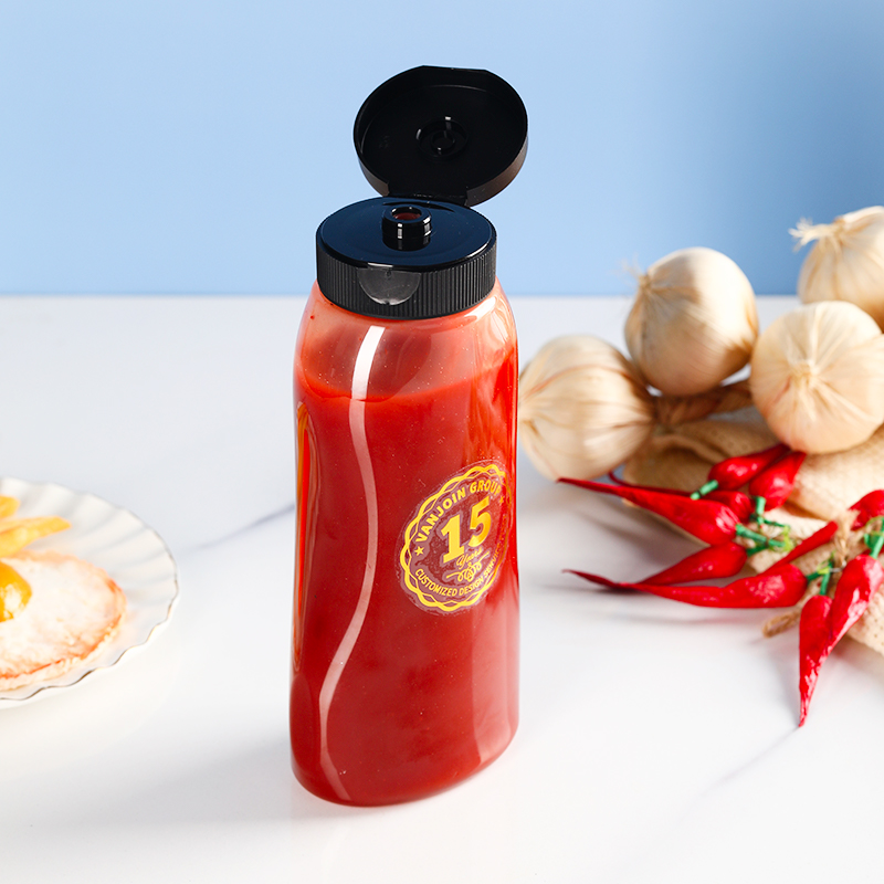 16盎司塑料容器翻盖硅胶阀新鲜水果果酱酱番茄酱瓶,带定制标签 - buy