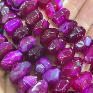 Perles d'agate de <span class=keywords><strong>grenade</strong></span> irrégulières empilées de 10x15 mm, perles facettées rondes, <span class=keywords><strong>pierres</strong></span> <span class=keywords><strong>précieuses</strong></span> pour la fabrication de bijoux, environ 41 pièces/brin. - Product Image 4