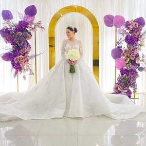 White Wedding Decoration <b>Backdrop</b> <b>Stand</b> Event Party Supplies Rippled <b>Backdrop</b> Panel Wedding Decoration <b>Backdrop</b> - Product Image 2