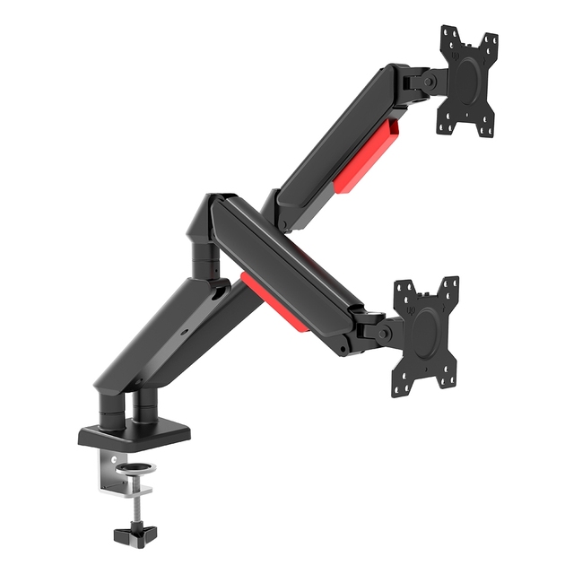 Innovative Design Black 17 to 32Inch Aluminium Dual Monitor Screen Stand Arm Vesa Mount Computer Stand in Home Office