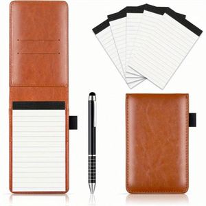 Compact <b>Leather</b> Pocket <b>Diary</b> Planner with 100 Sheets Custom Color & Logo A5 Size for Company Work - Product Image 4