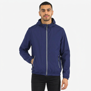 Chaqueta Cortavientos Delgada con Capucha para Hombre, Estilo Urbano, Talla Grande, Cortavientos de Invierno, Estilo Urbano, Logotipo Frontal, Alta Calidad - Product Image 1