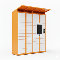 Casier de livraison de colis multi-portes intelligent extérieur Linqu avec écran et caméra intégrés, résistant à la rouille, capacité de plus de 156 lb