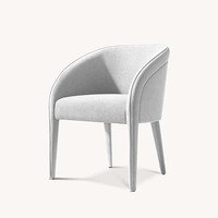 Fauteuil de salle de bain moderne et confortable en tissu mélange lin brun cannelle avec dossier enveloppant en U pour salle à manger et bureau à domicile