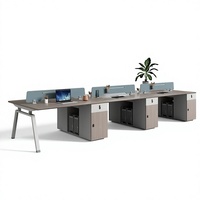 Ensemble de chaises de bureau minimalistes modernes pour quatre personnes, design en U de style cabine, en PVC, combinaison libre pour 2/4/6/8 personnes