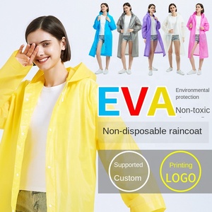 Custom Thickened <strong>Raincoat</strong> Adult Eva Plastic Fabric Hooded Rain Poncho Mountaineering Children's <strong>Raincoat</strong> Fashion Waterproof - Product Image 4