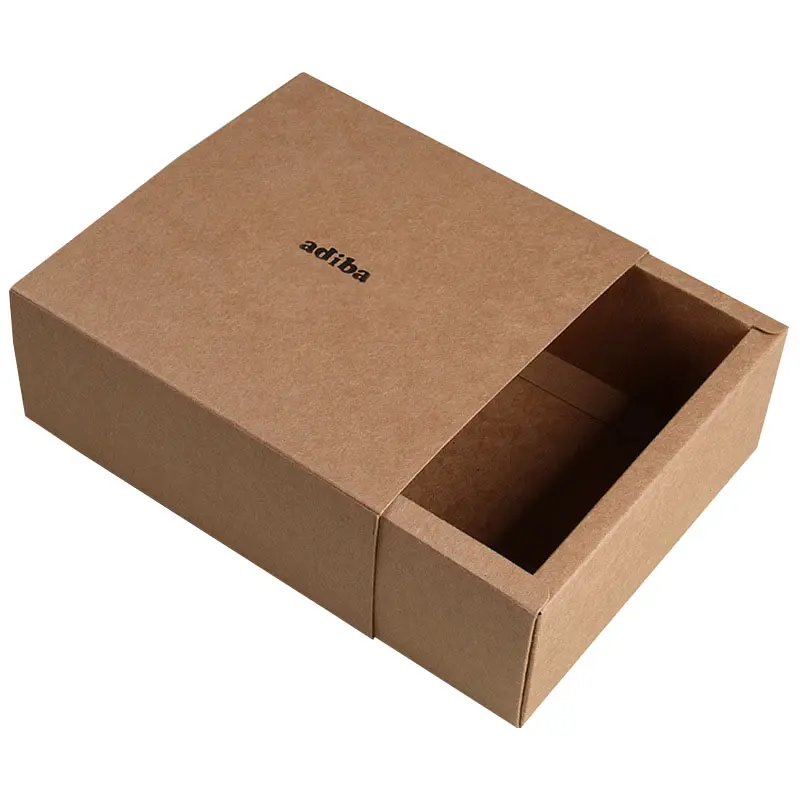 Kraft Schmuck verpackung Box mit Schublade kleine Geschenk boxen können Prägung und Deboss starke Stärke sein