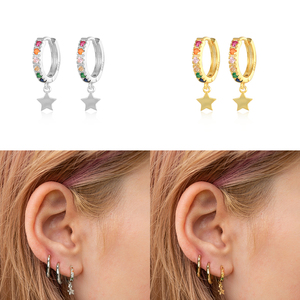 Boucles d'oreilles pendantes ROXI Fashion en argent sterling 925 avec étoile en diamant coloré pour femmes - Product Image 5