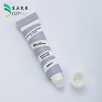 Tube cosmétique compressible en PE gris clair mat, 16 mm, vide, pour crème contour des yeux, nettoyant visage, lotion, échantillon de soin de la peau