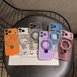 Senyork bling glitter transparent magnetic holder girls phone <b>case</b> for <b>iPhone</b> <b>11</b> 16plus 17promax bracket back cover - Product Image 6