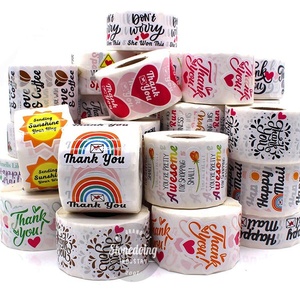 Cá nhân giá rẻ tùy chỉnh sản phẩm đóng gói Vòng Stickers dính dính không thấm nước giấy Vinyl in ấn nhãn Logo Sticker CuộN - Product Image 6