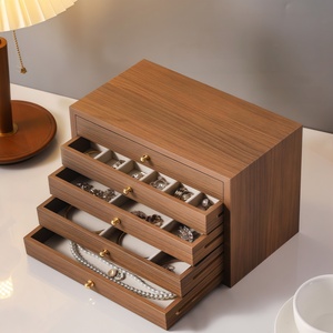 Boîte à bijoux en bois personnalisée en gros avec plateau et compartiments pour bagues, <span class=keywords><strong>boucles</strong></span> <span class=keywords><strong>d</strong></span>'oreilles, colliers et bracelets - Product Image 2