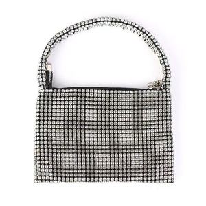 Sac à main élégant pour femmes avec deux sangles, mini pochette à clés et fermeture éclair entièrement ornée de strass, sac pour téléphone portable pour femmes - Product Image 1